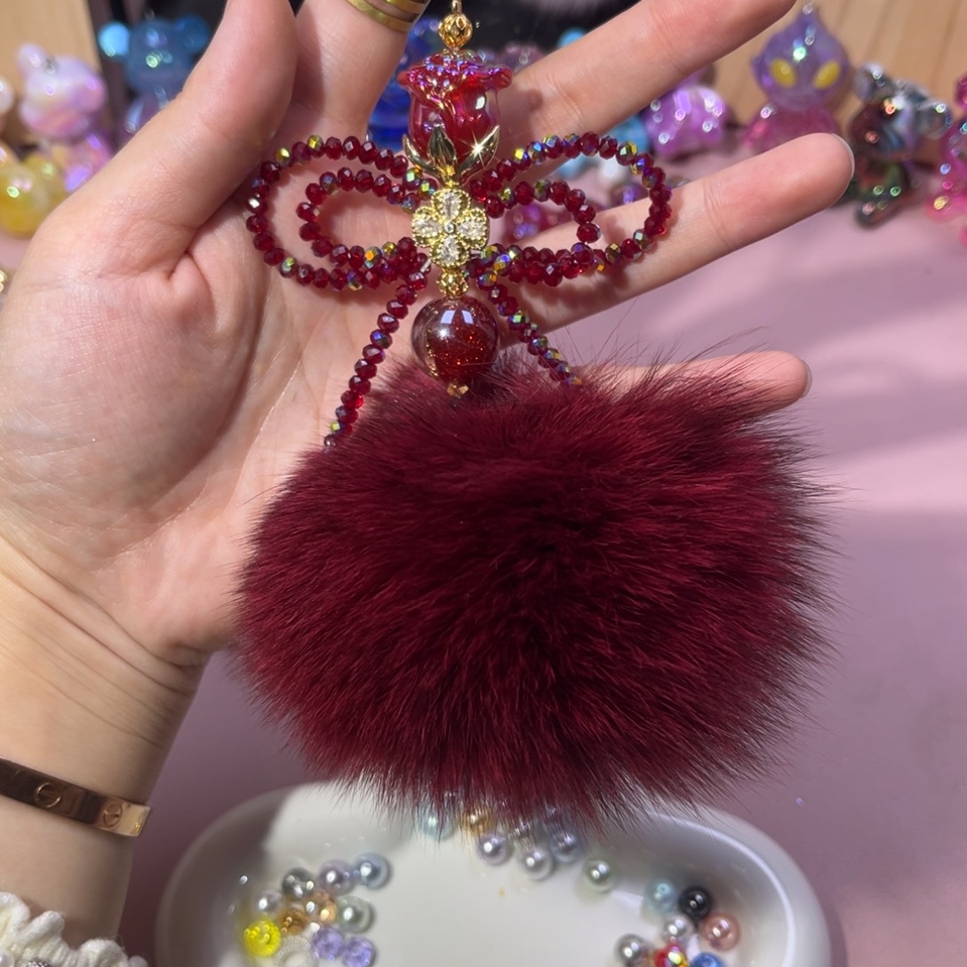 树脂铜合金酒红毛球