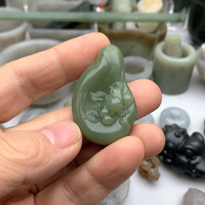 和田玉挂件未镶嵌金***李