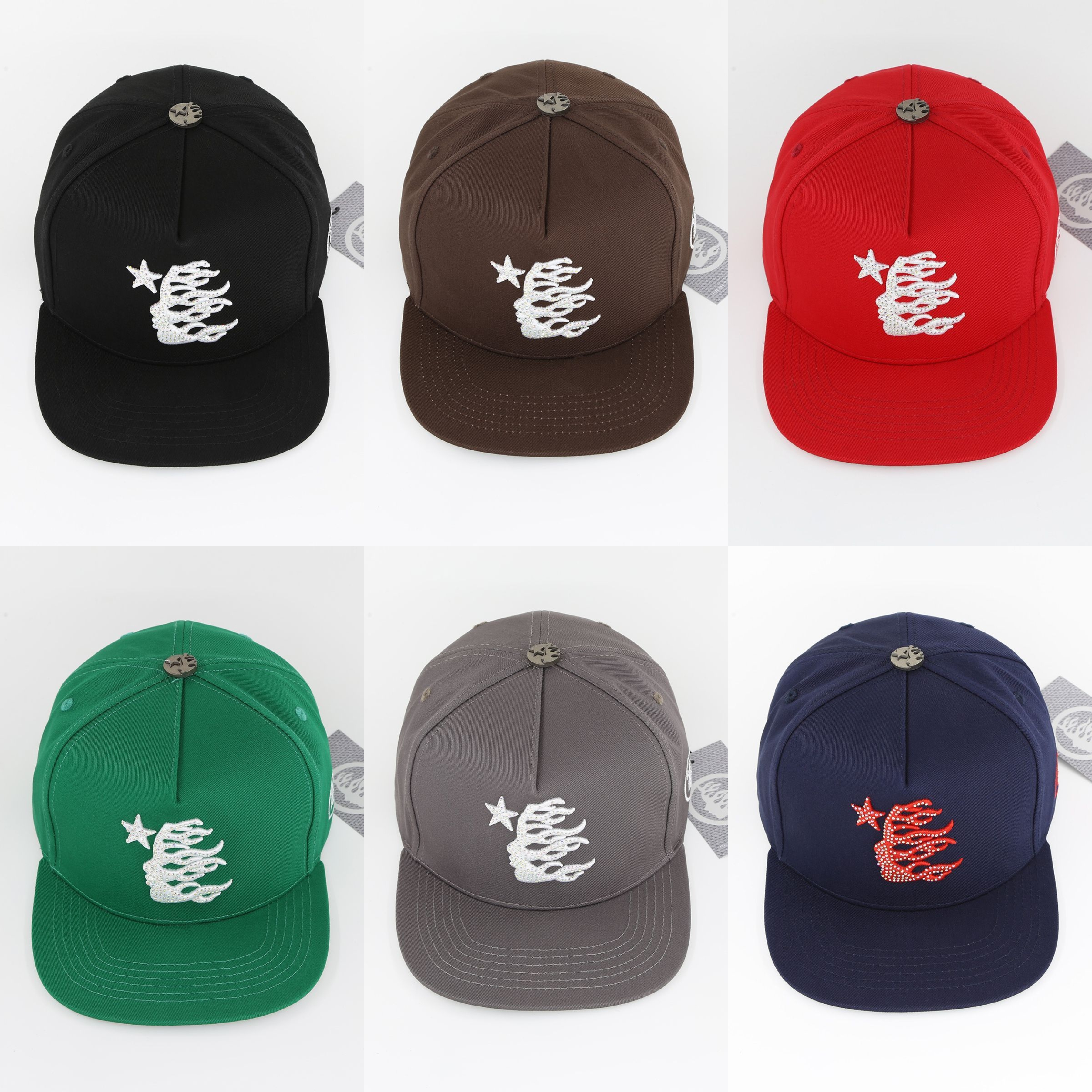 美式Hellstar地狱星字母刺绣烫钻棒球帽鸭舌帽欧美明星同款