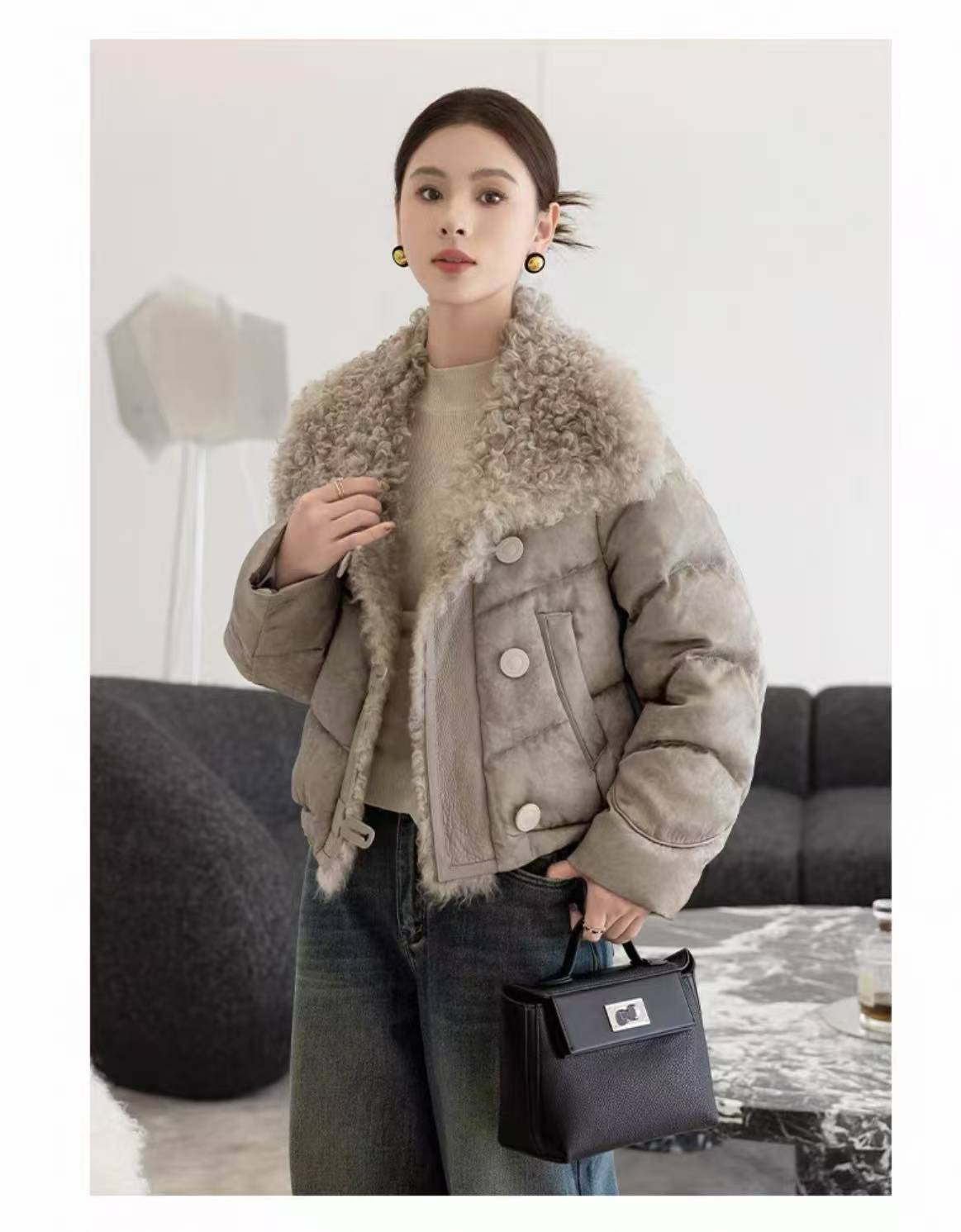 【XRSHIJIA】冬季新款女士鹅绒服冬装短款保暖  A68