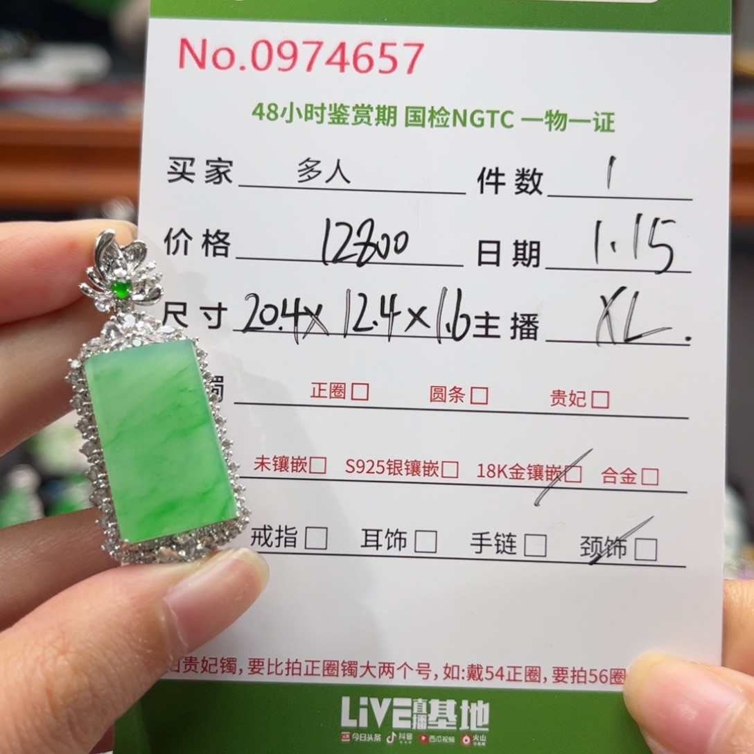 【闪购商品】翡翠颈饰18K金镶嵌多人