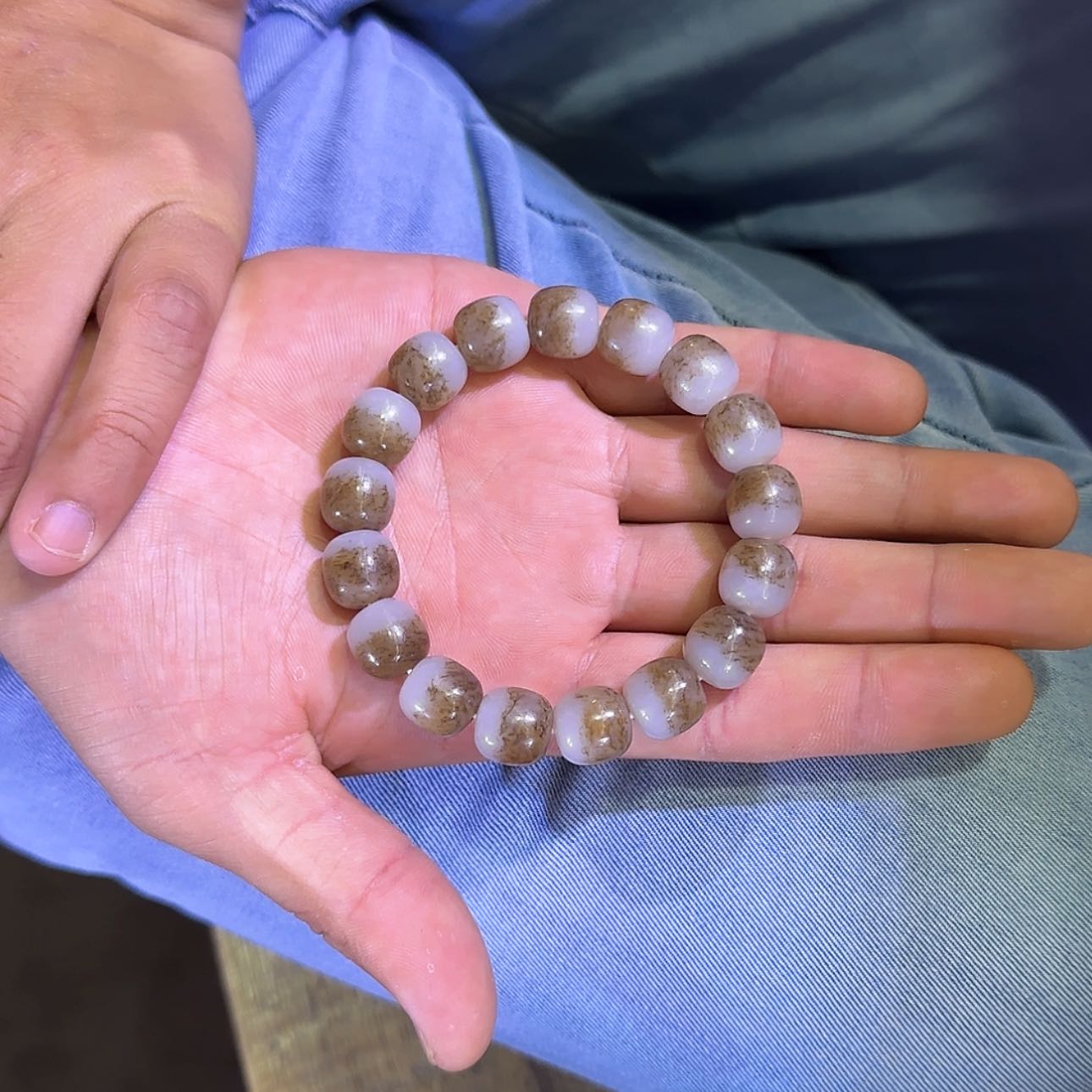 【闪购商品】手串未镶嵌和田玉且末糖白手串