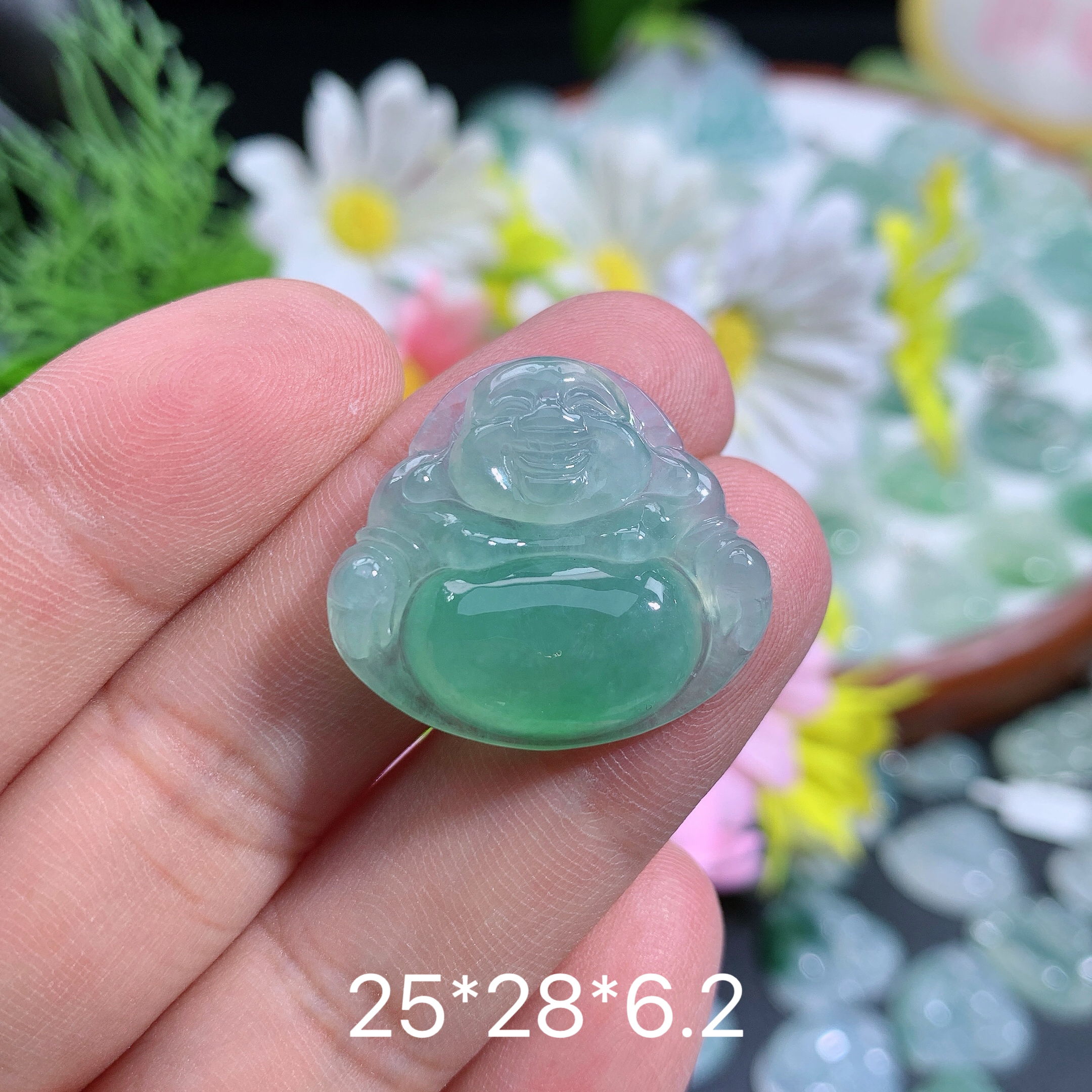 缅甸天然翡翠A货冰润飘阳绿佛公吊坠o百搭精致雕刻礼物玉石妈妈