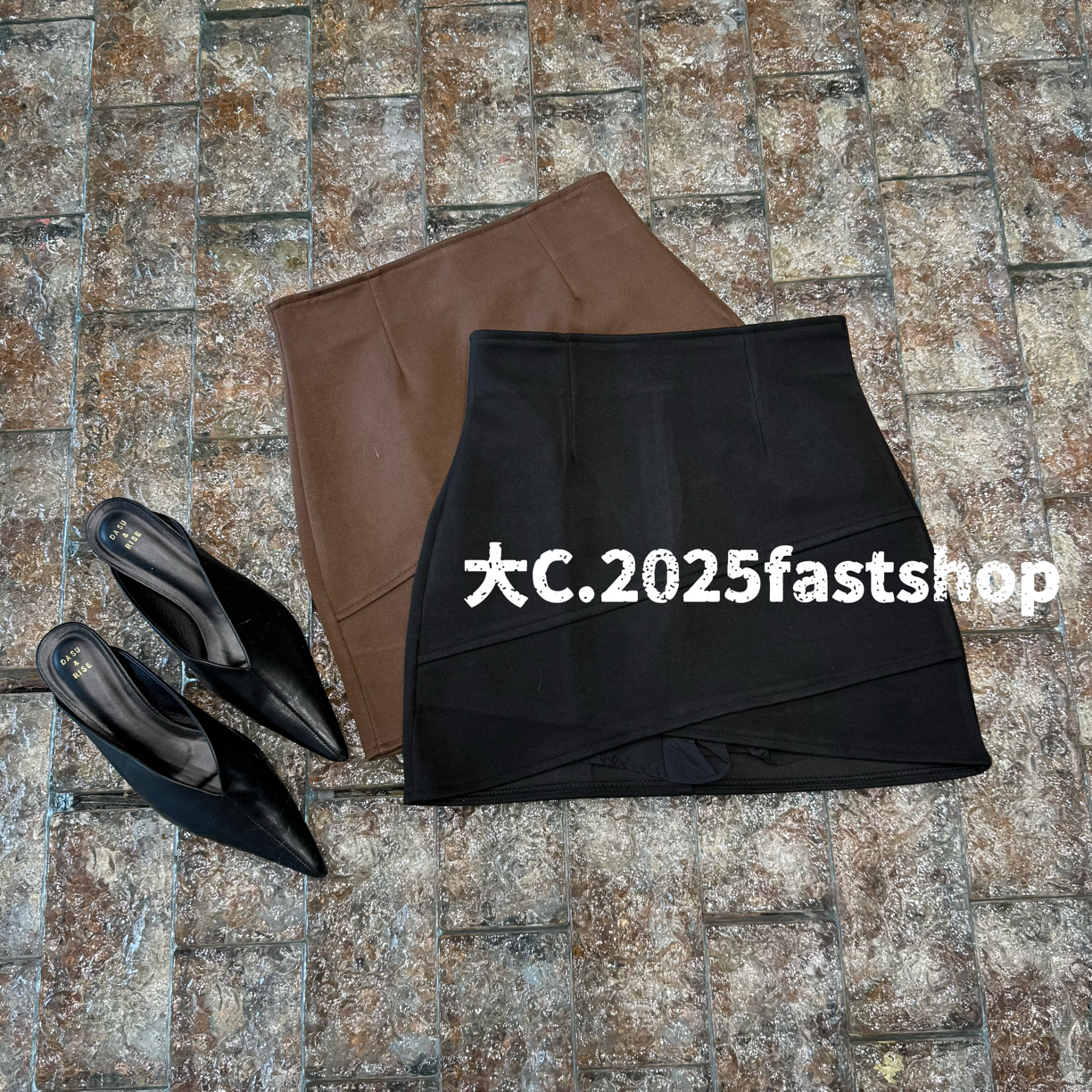 【CXX】秋冬小高腰平呢显瘦半身短裙
