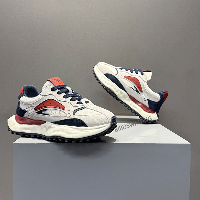 阿甘鞋2025秋季新款时尚百搭潮流休闲轻便舒适厚底增高真皮老爹鞋