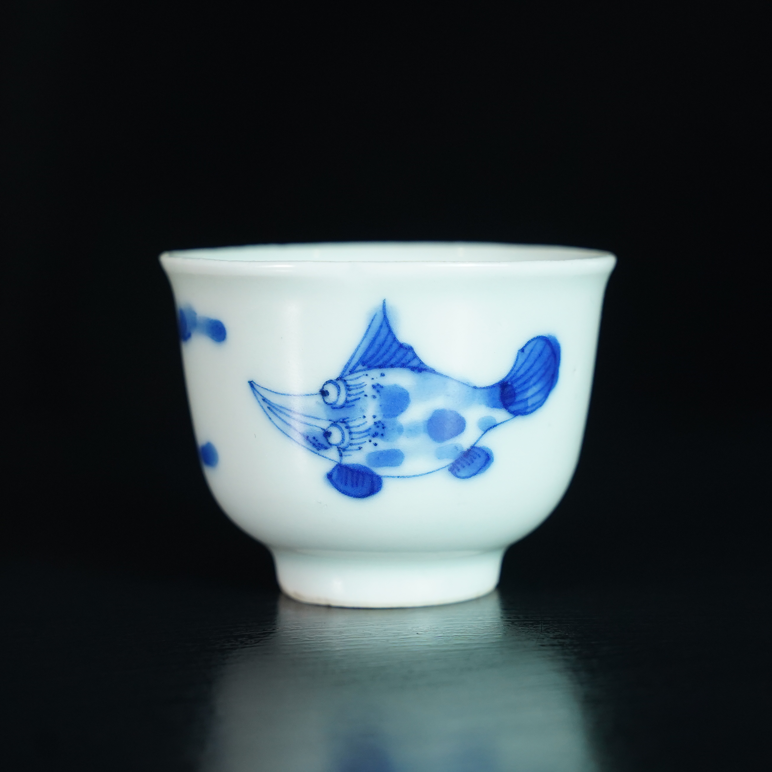 LJC250212007【十竹斋】清康熙青花诗文茶圆