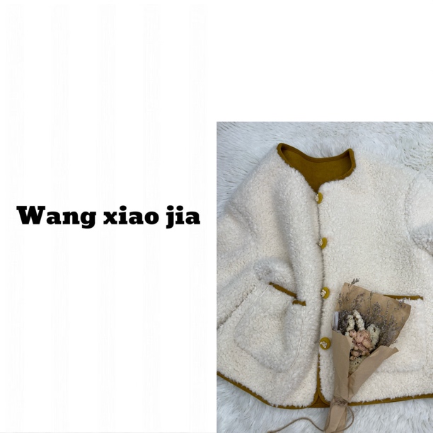 女设计师秋冬宽松长袖短外套冬季加绒加厚款百搭短款