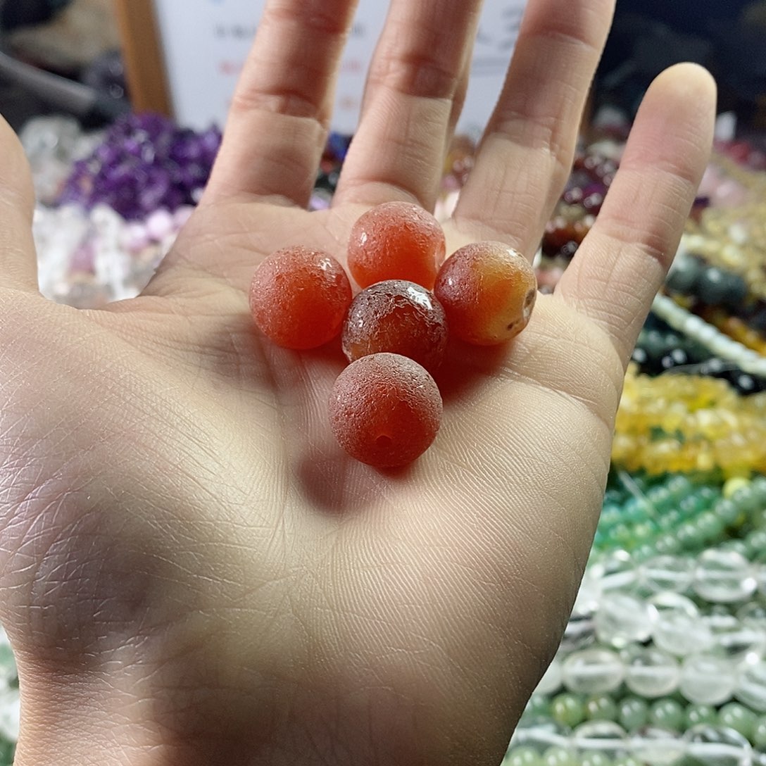 玛瑙/玉髓珠宝半成品未镶嵌五个16mm老干南玛瑙圆珠