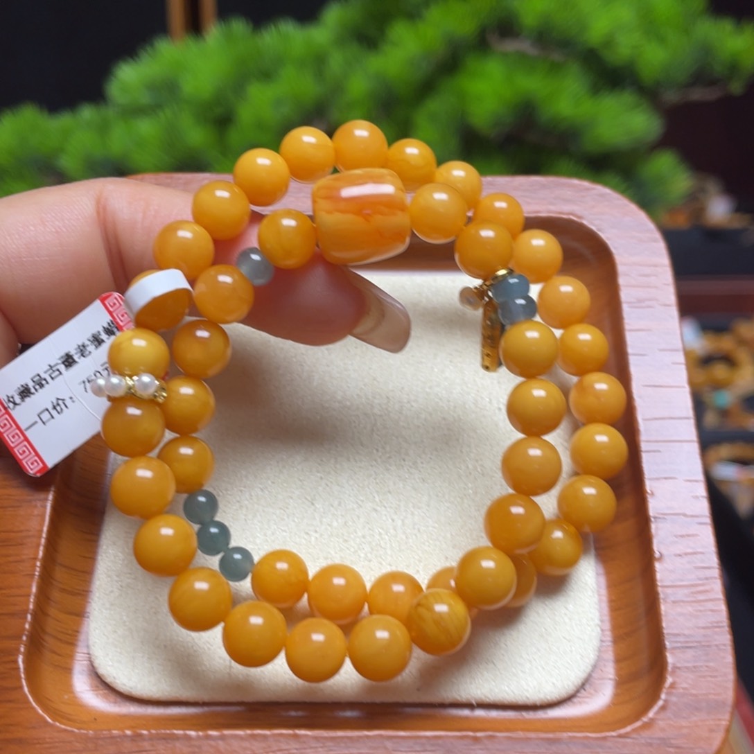 未镶嵌蜜蜡手链手串