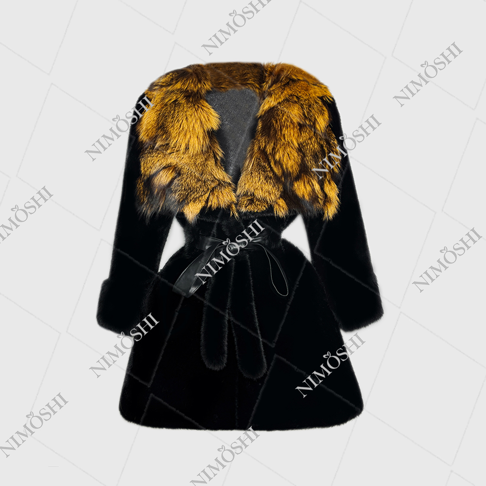 NIMðSHI【莎莎】韩系中长款加厚保暖束腰毛外套轻奢百搭L5130