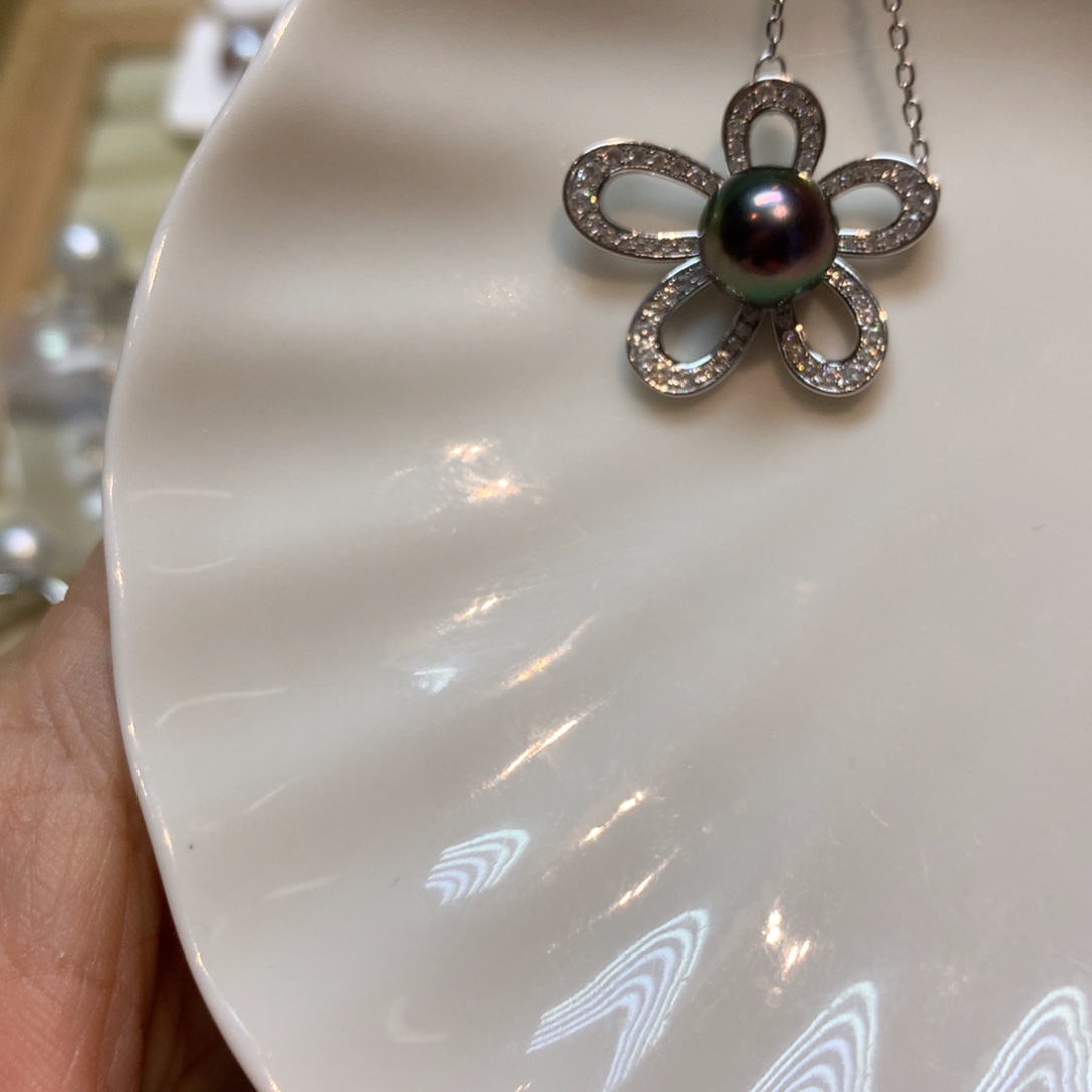 海水珍珠颈饰银S925镶嵌