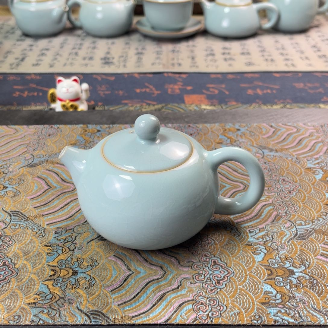 支钉微瑕天青釉全手工250cc