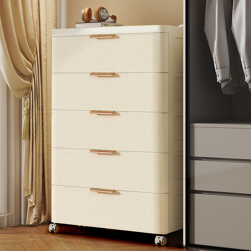 40CM奶油风收纳箱抽屉式收纳柜客厅零食储物柜儿童衣柜