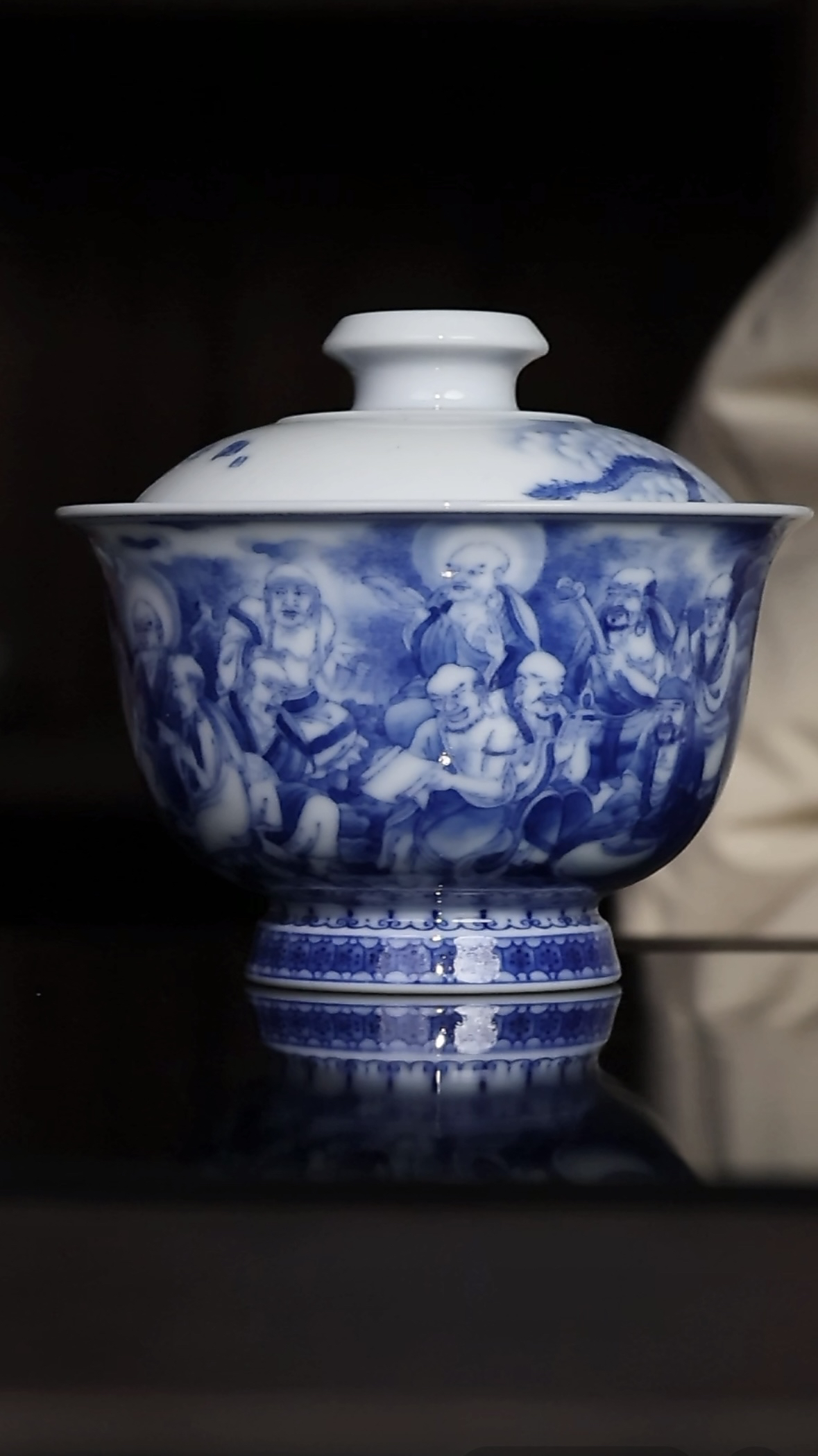 晓竹窑 十八罗汉盖碗