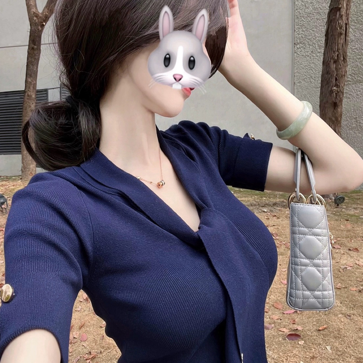 2025新款短袖T恤女秋季飘带设计小众轻薄修身显瘦上衣