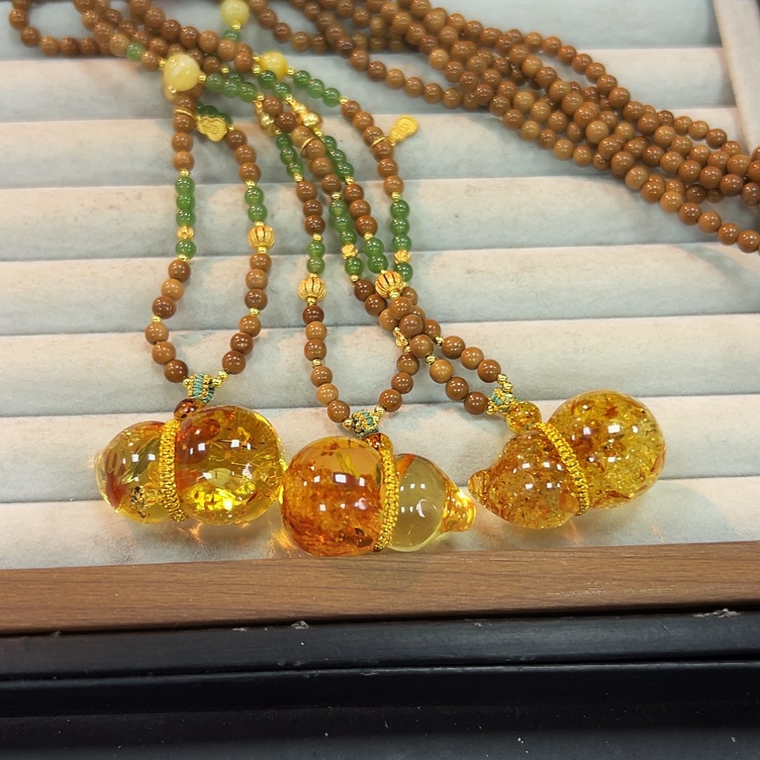 蜜蜡未镶嵌颈饰多样性发一赠链