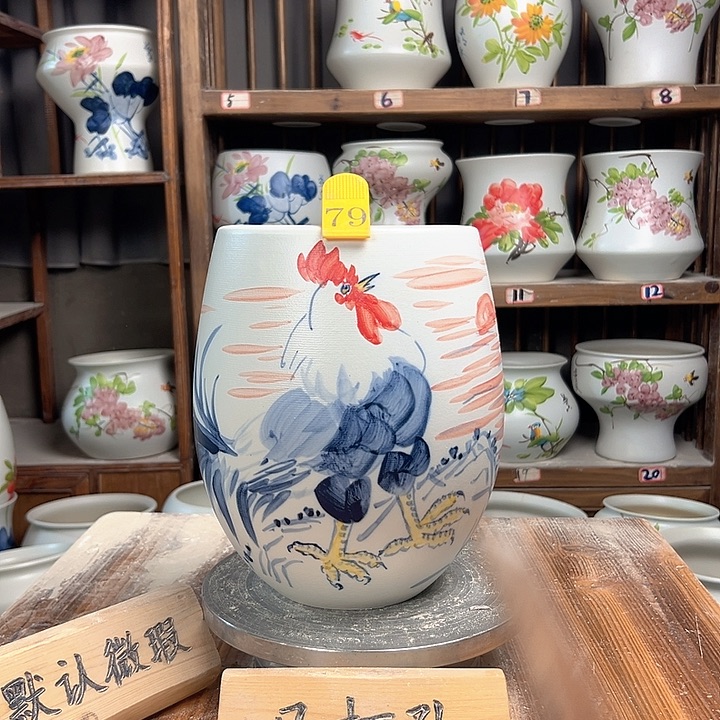 摆件但盆公鸡新款陶瓷陶瓷
