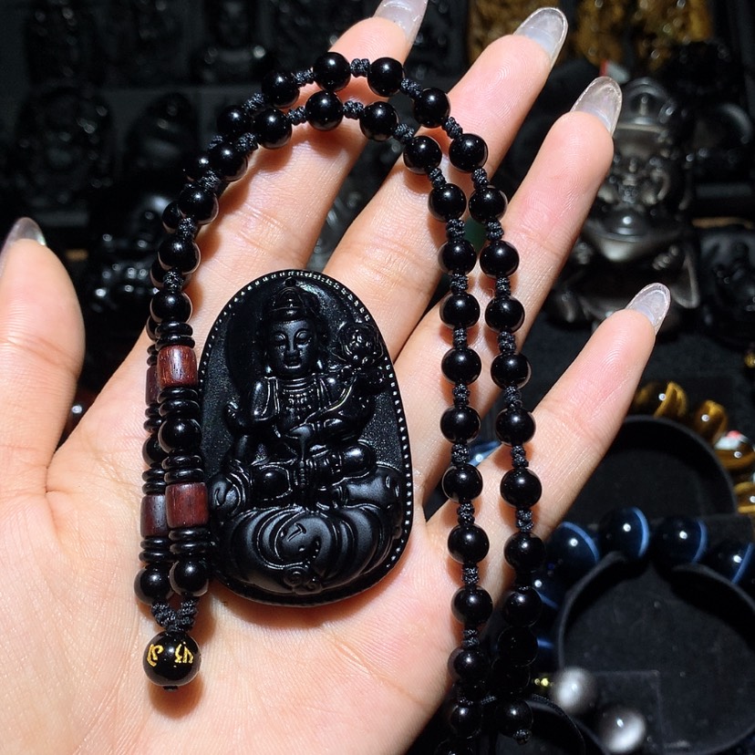 【闪购商品】未镶嵌黑曜岩珠宝奇石映***粉