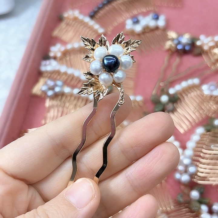 淡水珍珠耳饰银S925镶嵌