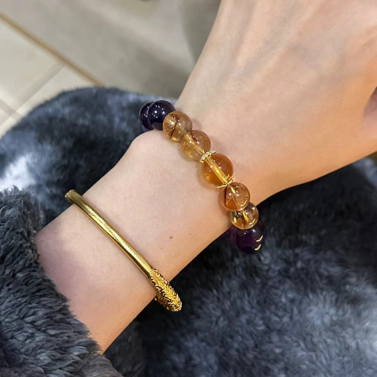 铜合金手链 原创设计撞色手串-4503