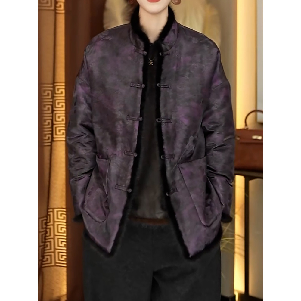 高级感时尚洋气百搭棉服2025冬季新款新中式国风盘扣防寒保暖外套