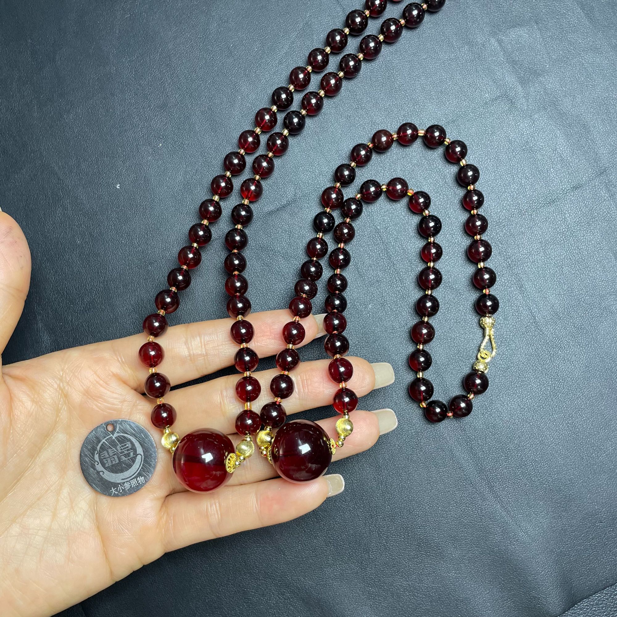 翡昱N15-65642-琥珀珠链颈饰/约8-18+/约44颗/多样性发其一