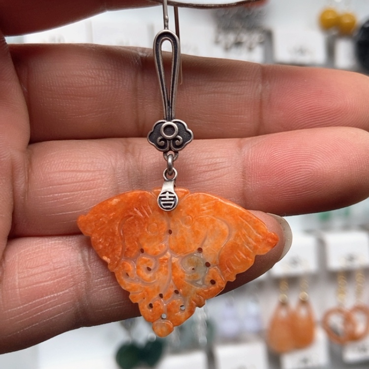 【闪购商品】翡翠耳饰银S925镶嵌用****1优化耳饰