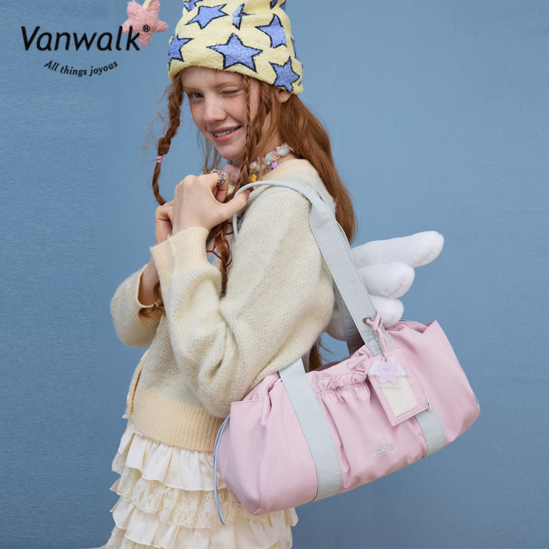 VANWALK幸运星 2025新款出游少女马卡龙单肩手提包休闲百搭腋下包