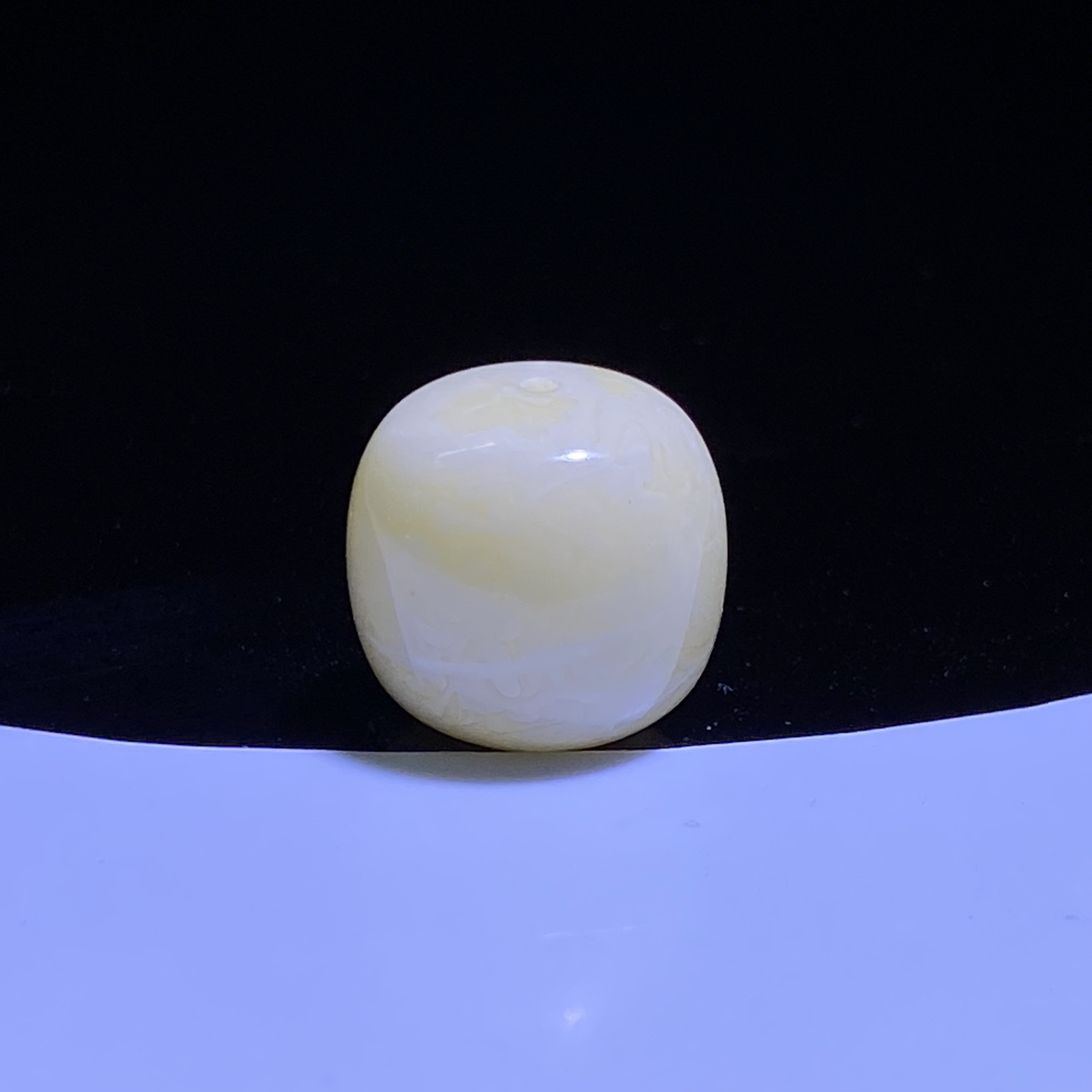 琥珀蜜蜡咖底白蜡老型单珠15.1mm