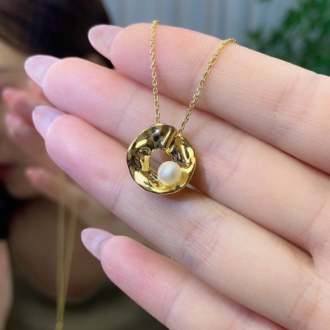 淡水珍珠项链银S925镶嵌