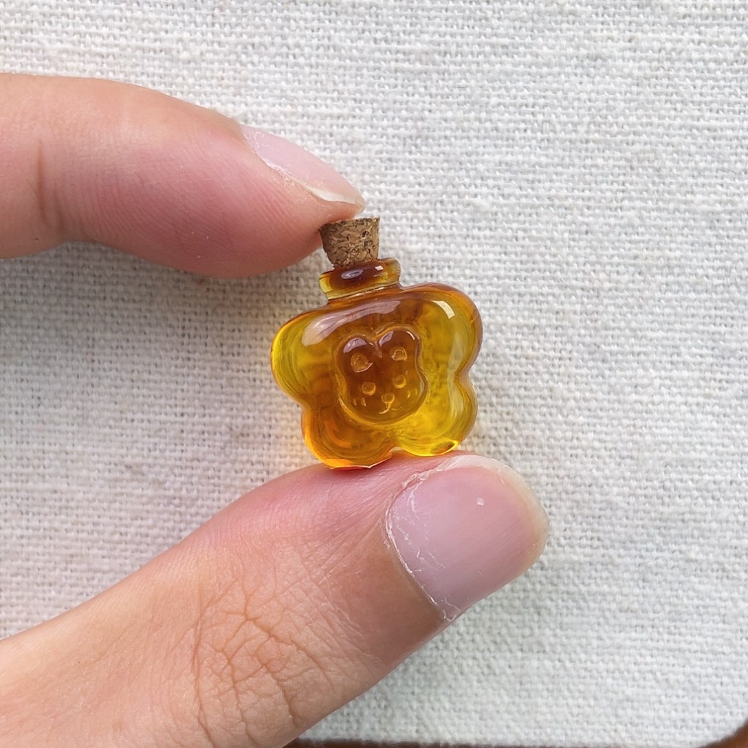 琥珀未镶嵌珠宝奇石兔子许愿瓶