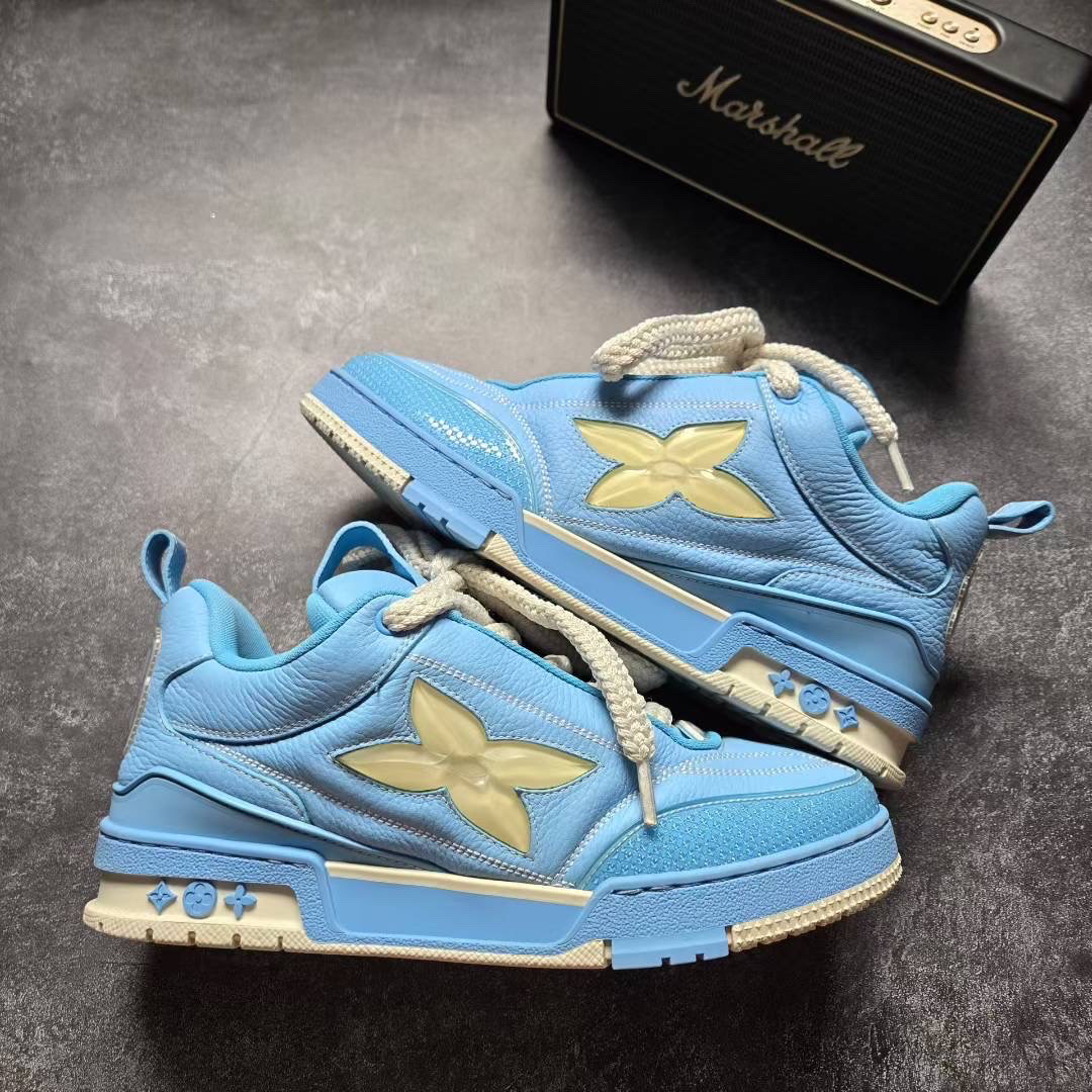 99新 LouisVuitton/路易威登 41.5码 SKATE 白蓝 鞋