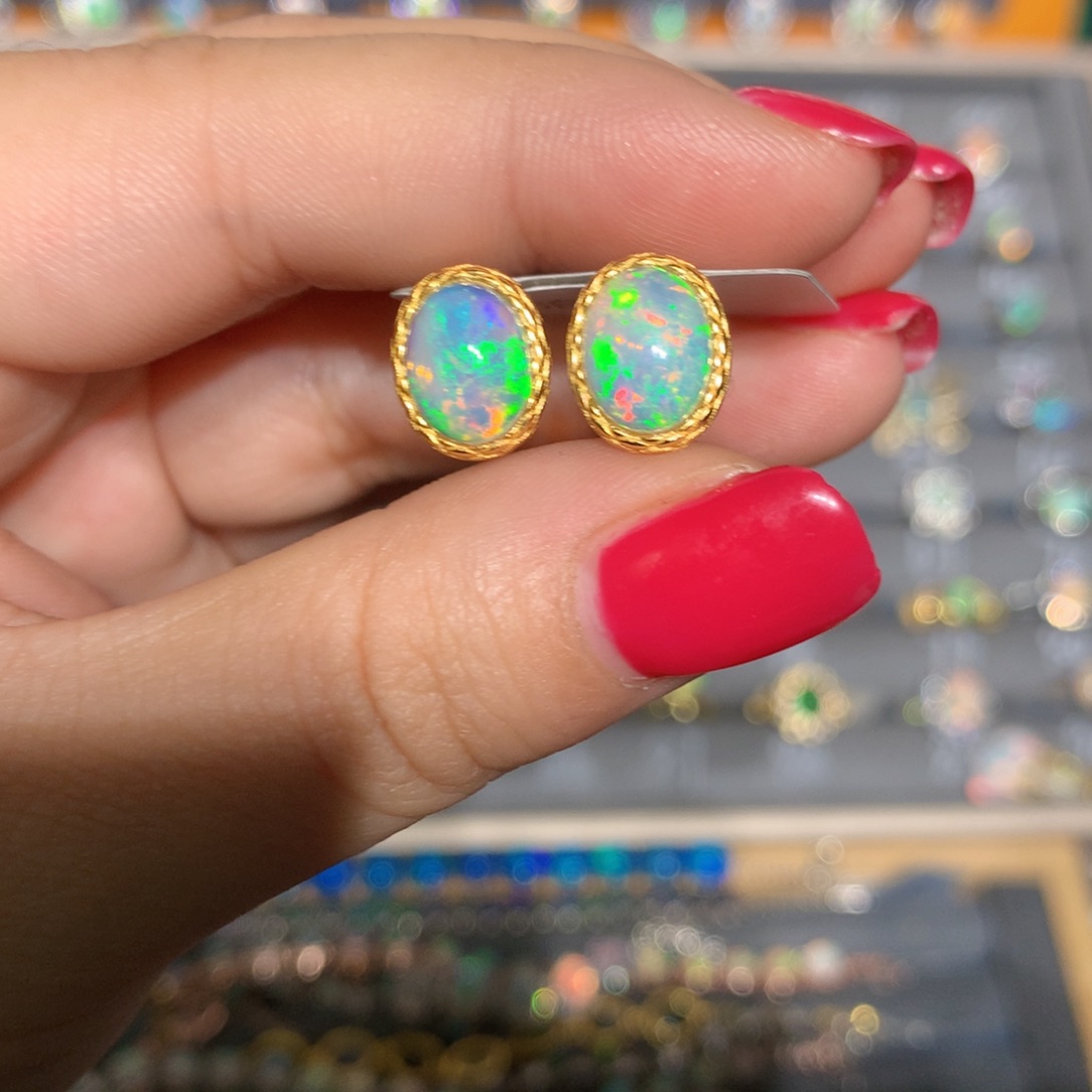 银S925镶嵌欧泊欧泊戒指l