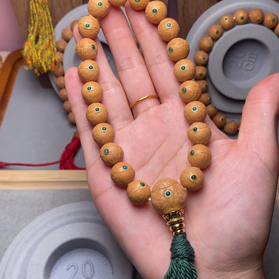 凤眼菩提手串12mm➕绿宝石