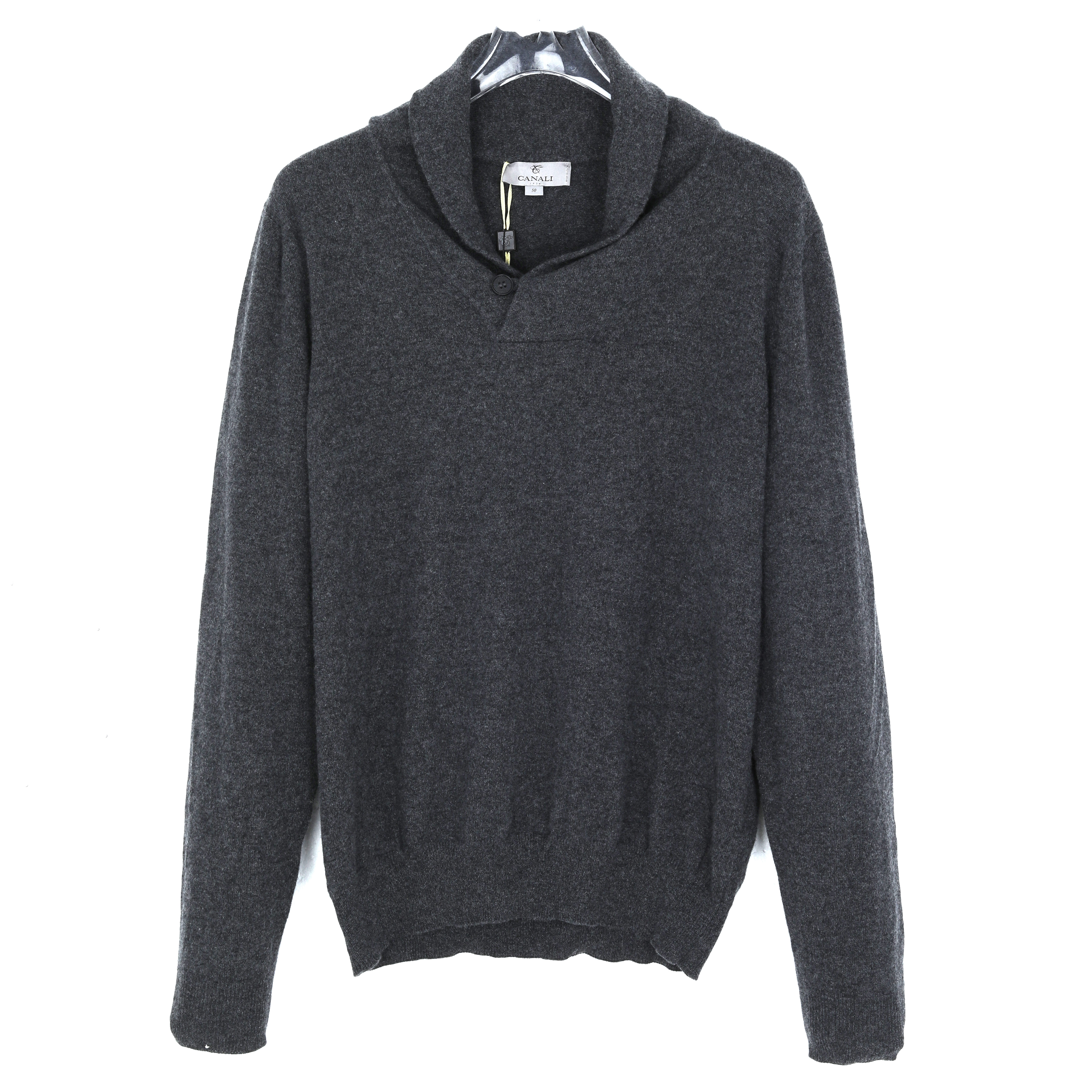 康纳利 Canali 男士春秋常规款简约休闲纯色羊绒衫C0195K0003