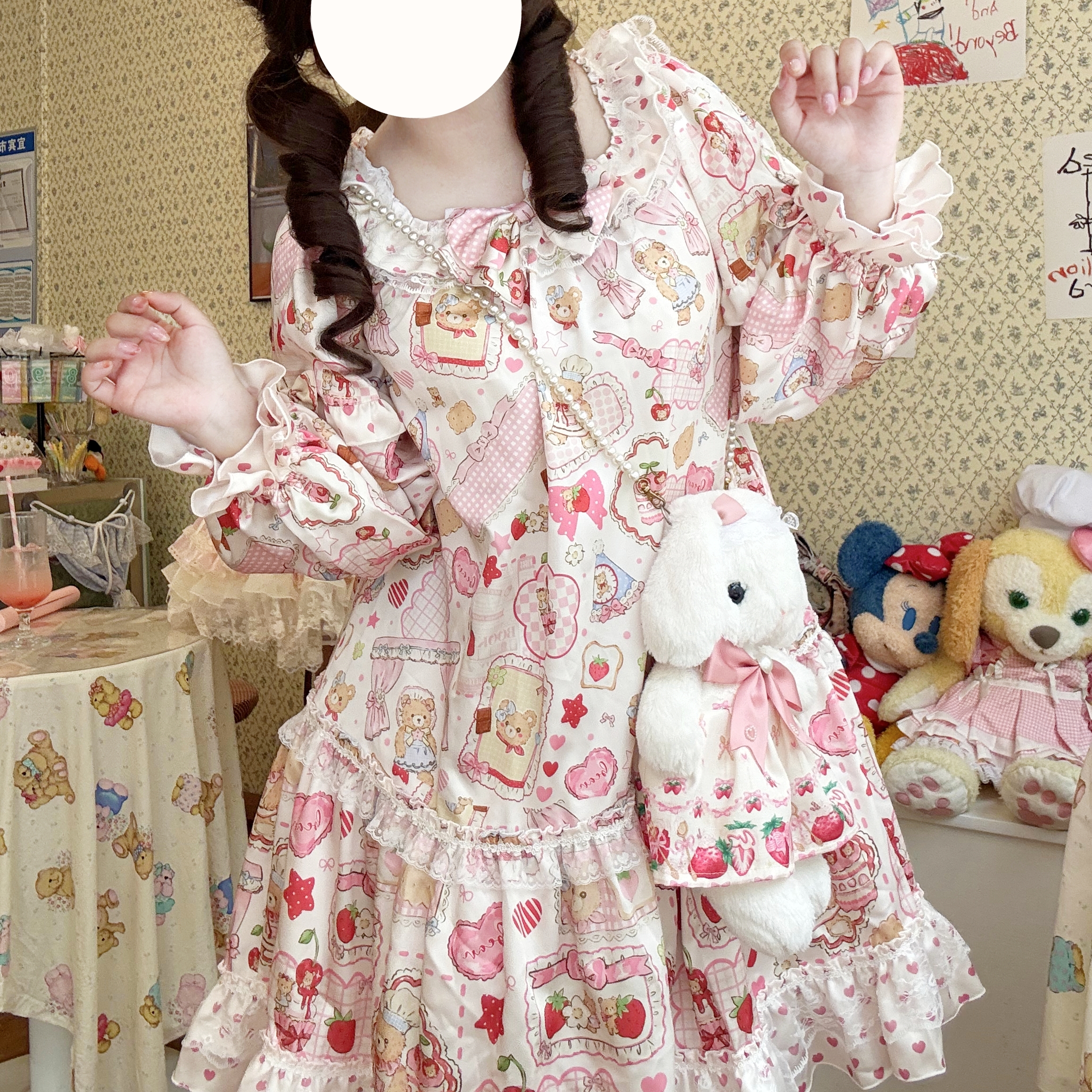 甜梦熊 甜妹可爱秋冬加绒睡裙  全款链接