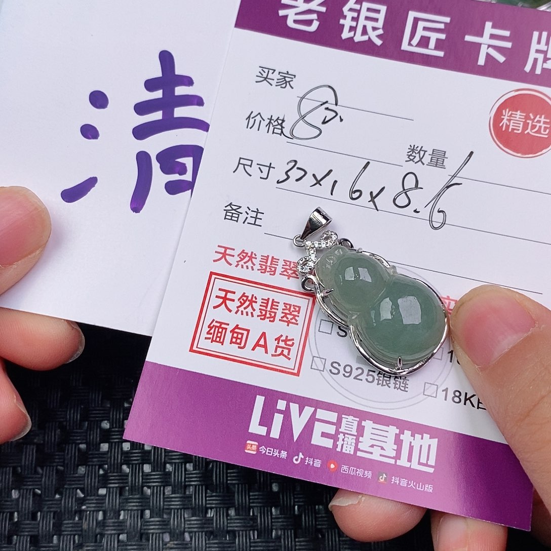 翡翠银S925镶嵌颈饰