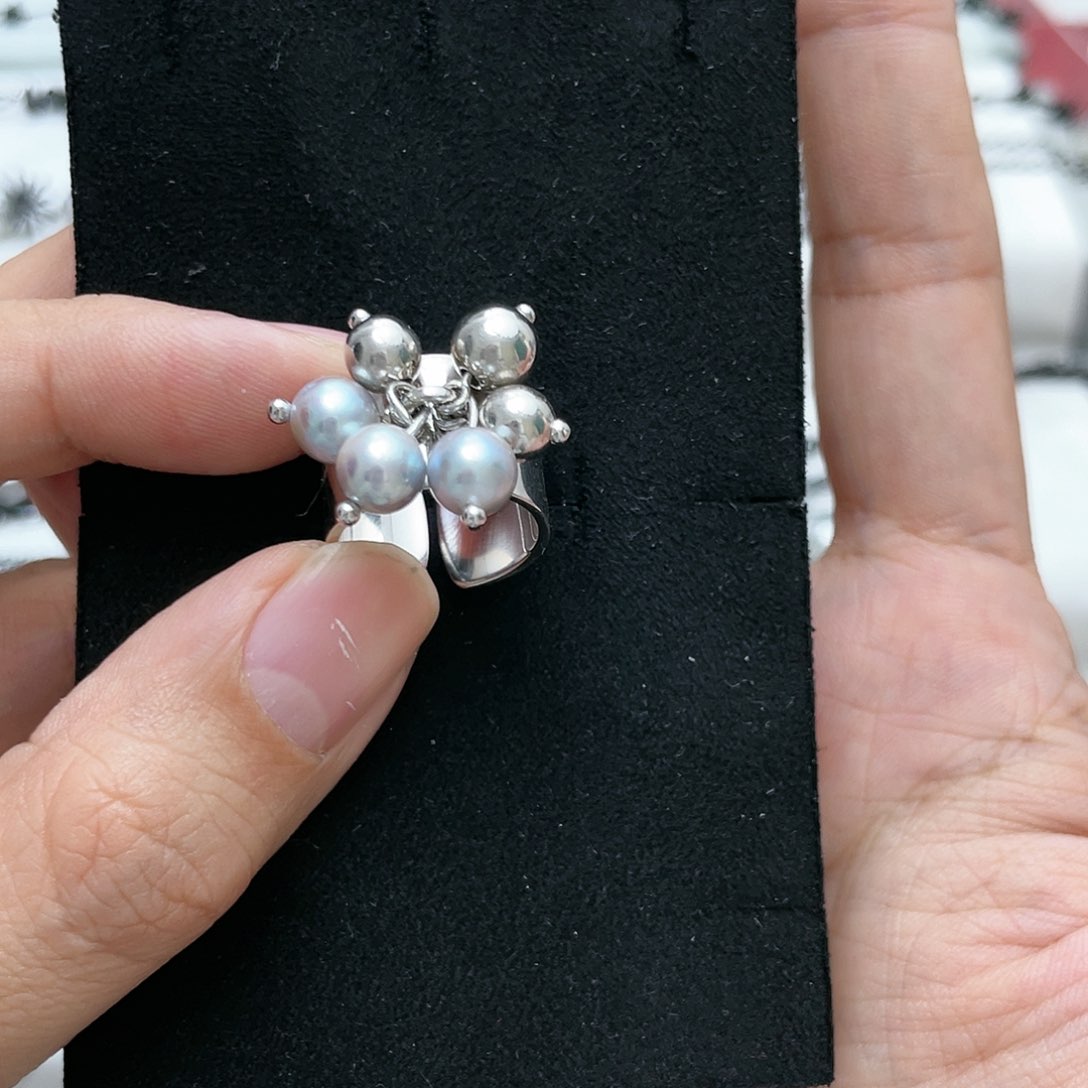 海水珍珠戒圈银S925镶嵌