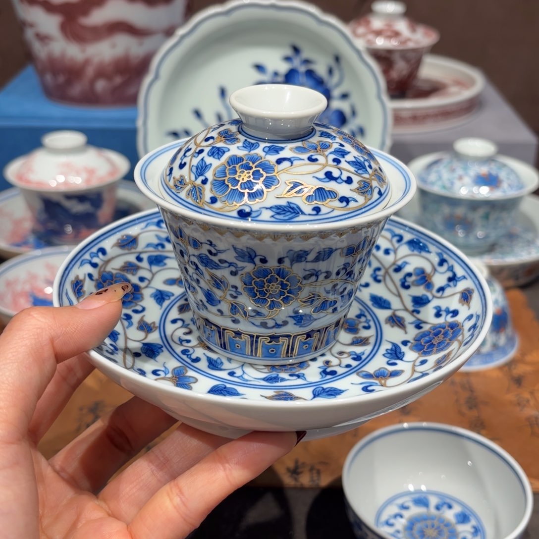 瓷片手工手绘陶瓷茶具