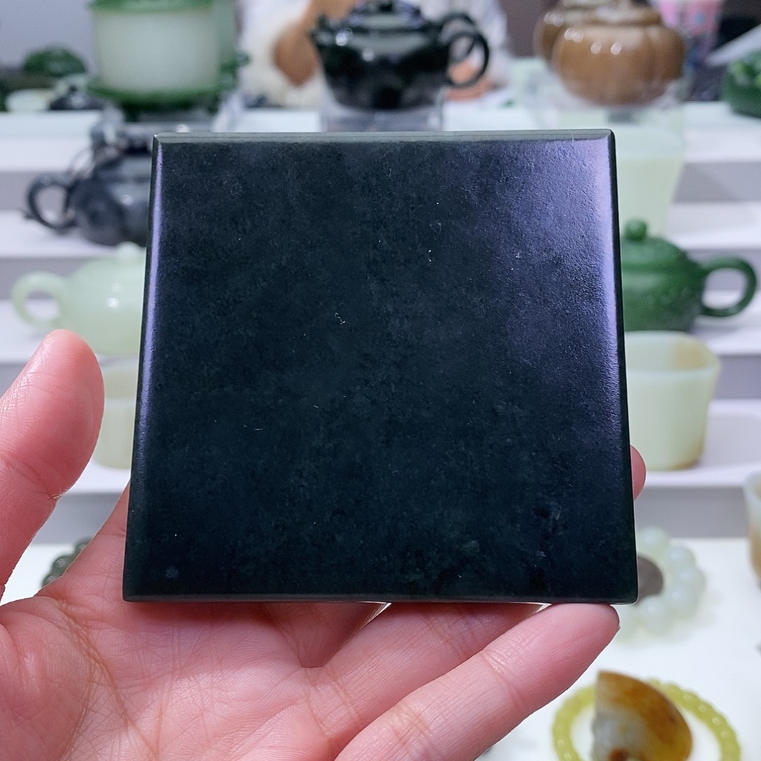 和田玉未镶嵌挂件杯垫