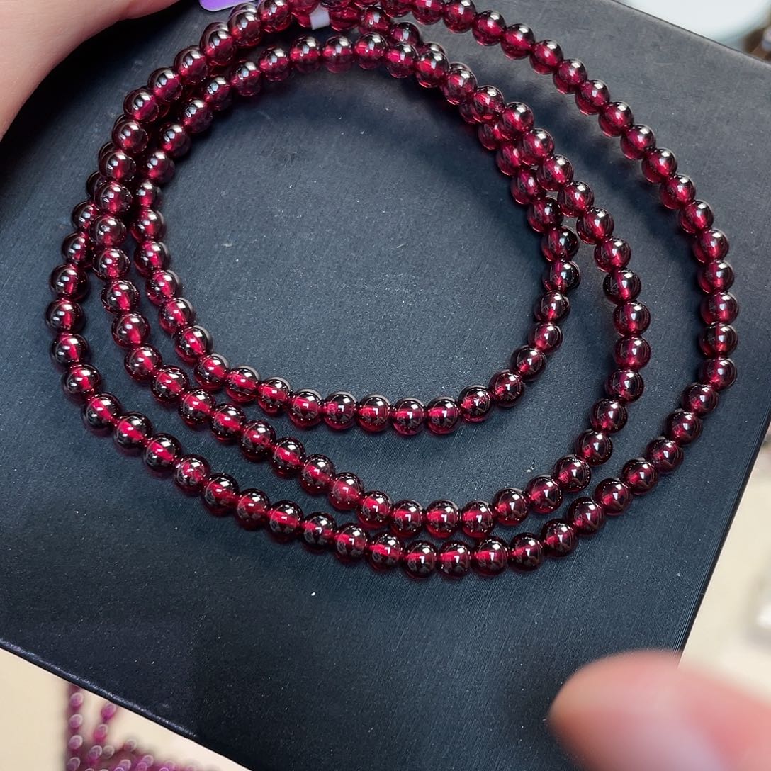 手串未镶嵌石榴石酒红石榴石多圈s5791 191号