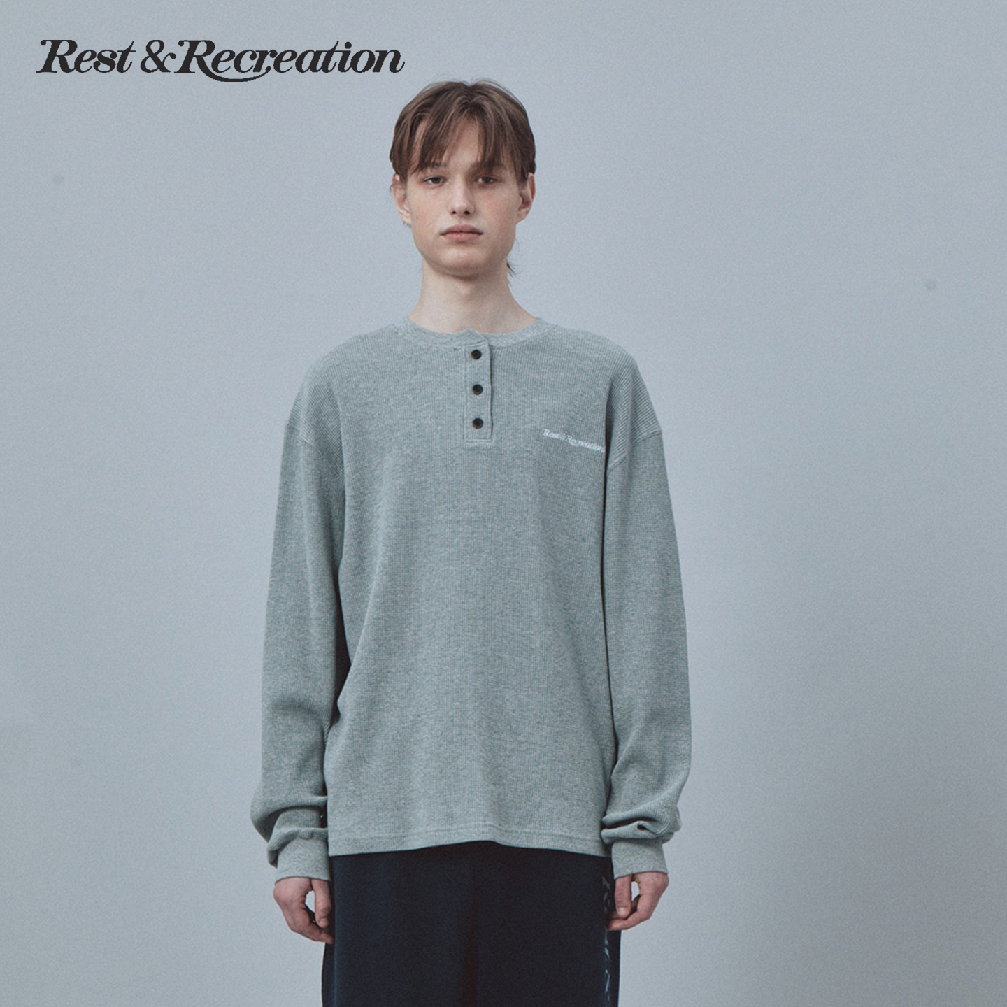 RestandRecreation官方圆领纯色亨利衫纽扣T恤RR秋长袖男女同款