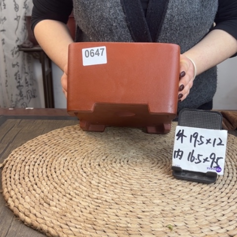 紫砂花盆清水泥正方0647