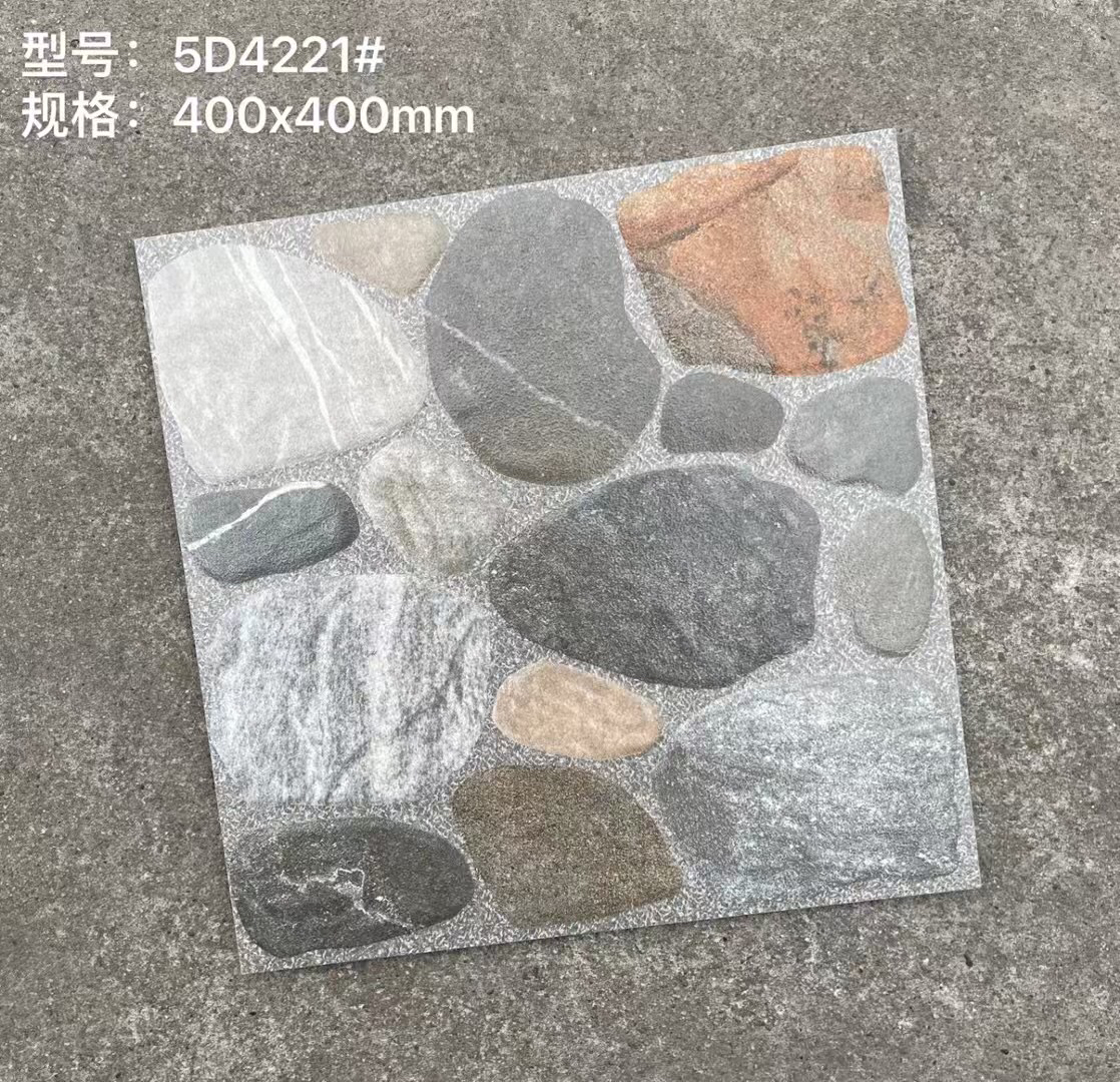 400x400mm鹅卵石古砖防滑适用阳台庭院露台卫生间地砖