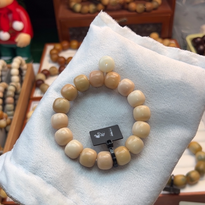 菩提根/象牙果手串卡14桶珠粉色系微瑕1