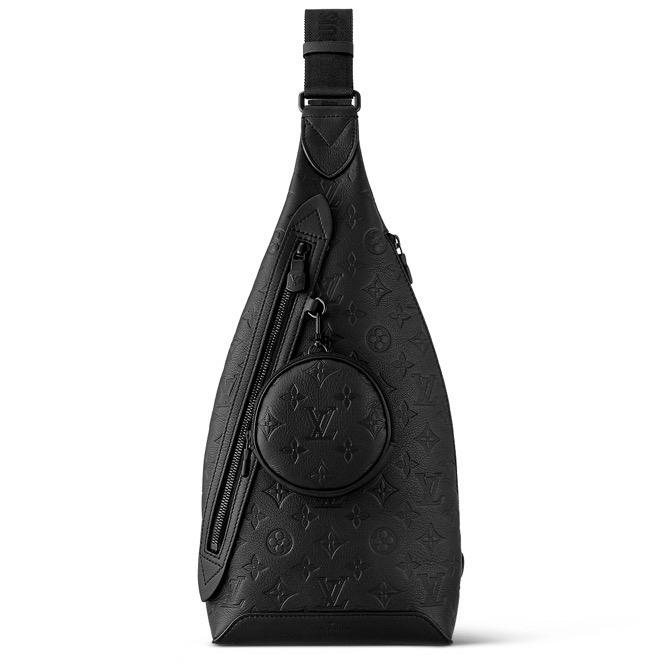 99新 LouisVuitton/路易威登 黑牛皮Duo二合一男士胸包斜挎包9093