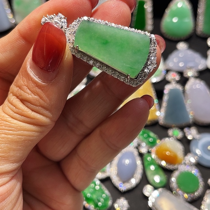 翡翠银S925镶嵌颈饰