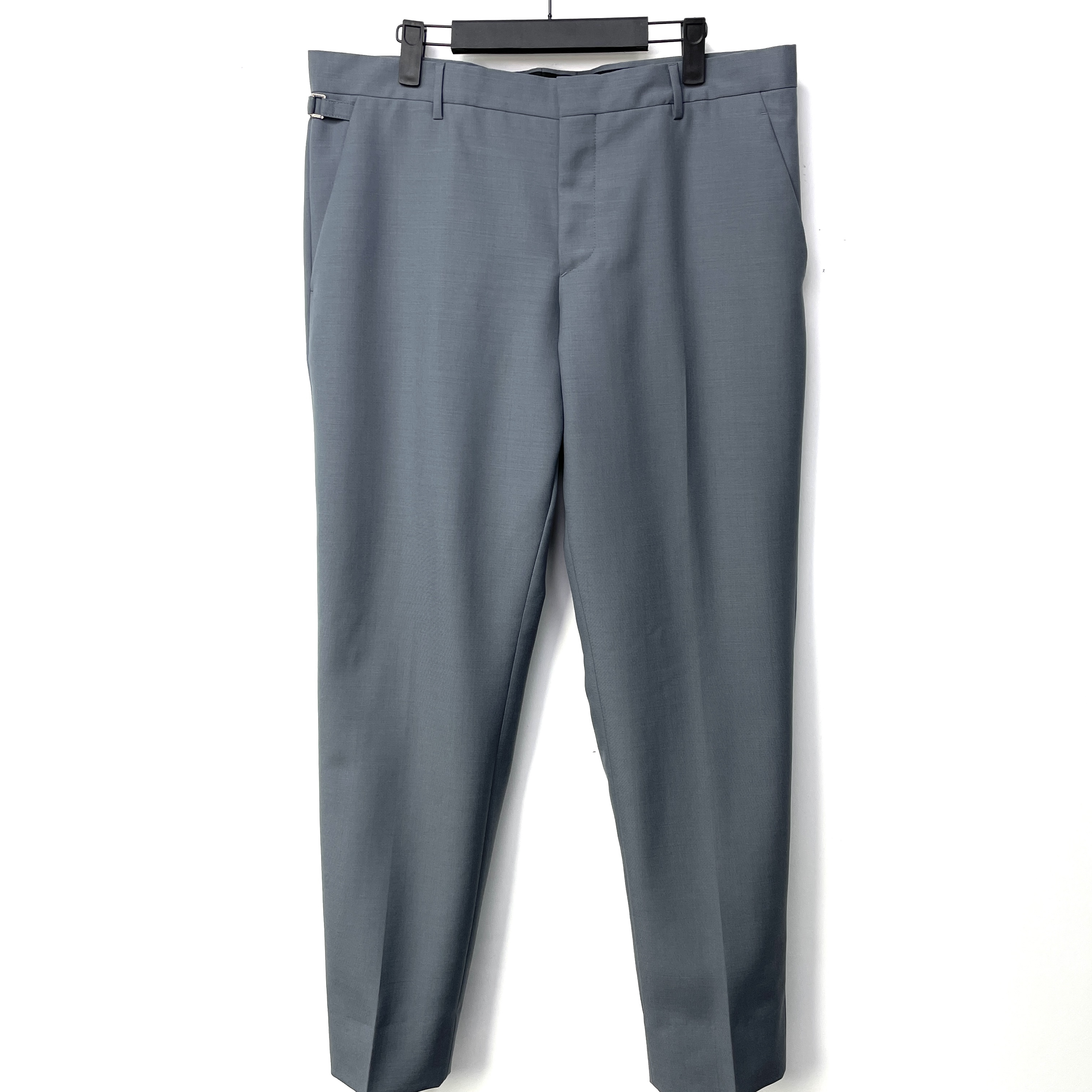 未使用 Prada/普拉达 意产金属扣灰色休闲裤西裤（可裁剪）