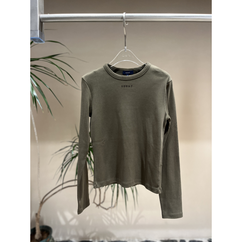 soeur 墨绿色基础款圆领打底衫