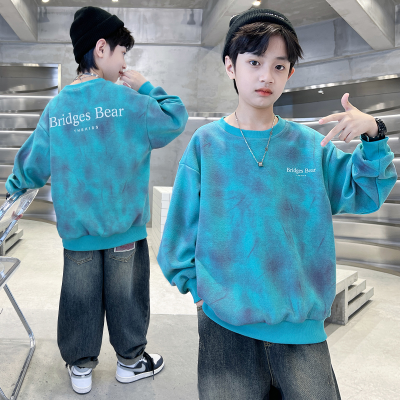 2025新款男童儿童加绒卫衣秋款男孩宝宝衣服爆款帅气炸街痞帅上衣